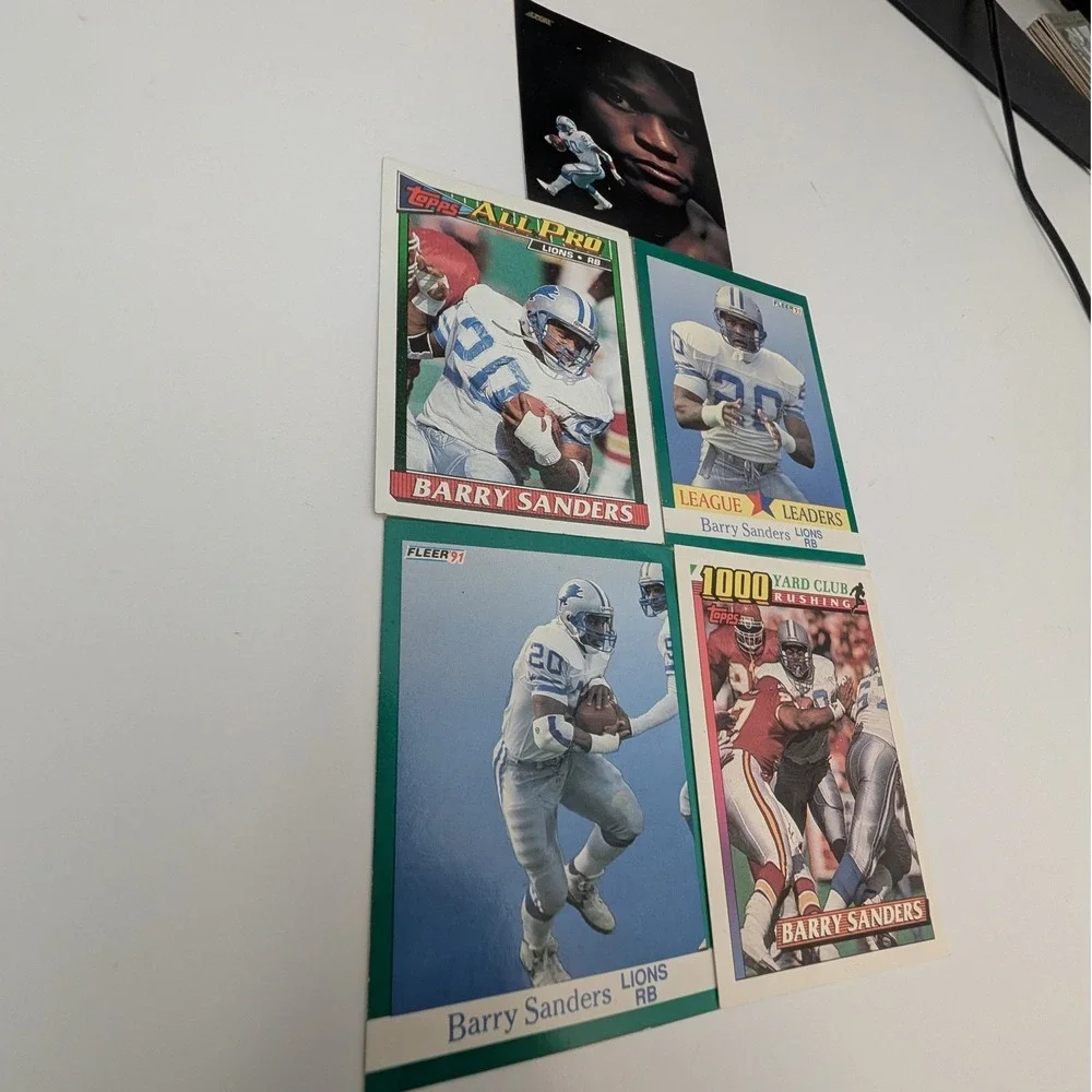 Barry Sanders 5 Card Lot NFL Topps Fleer Score Hall of Fame
